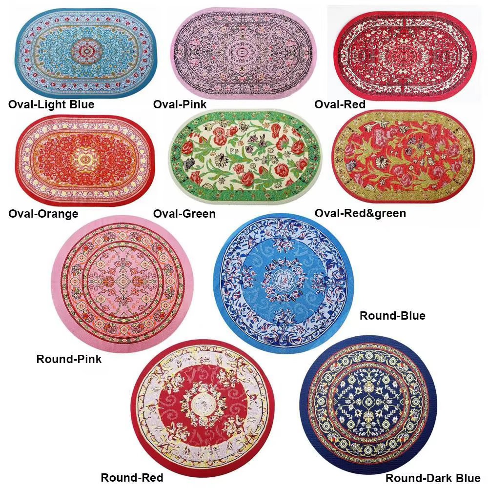 Tapis de maison de course multicolore, accessoires de beurre de jouet, nar, rond, tissage l'inventaire, maison de jeu, style turc, polymères de revêtement de sol