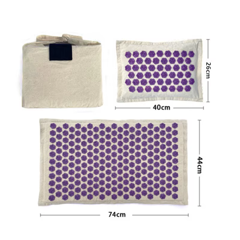 Tapis de yoga et de massage en lin naturel et fibre de coco