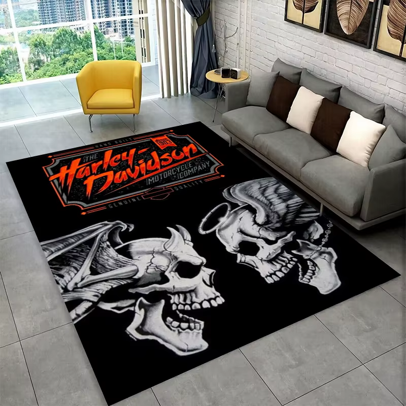 Tapis antidérapant rétro H-Harleys Racing Moto pour salon, chambre à coucher, salle de jeux, tapis de sol doux, tapis de décoration pour la maison, chambre d'enfants