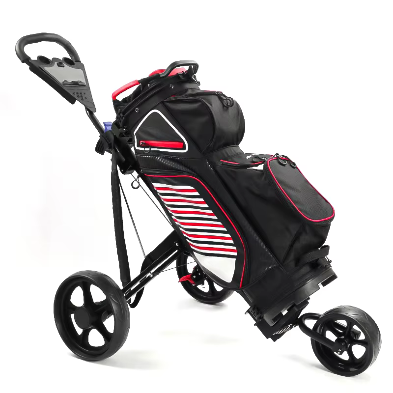 Chariot de golf à 3 roues en aluminium, pliable, léger, chariot de golf portable, chariot de golf à pousser/tirer à la main avec cadre durable