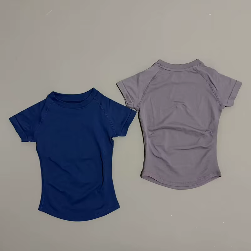 HISTELLO Df Haut de sport uni à manches courtes pour femme