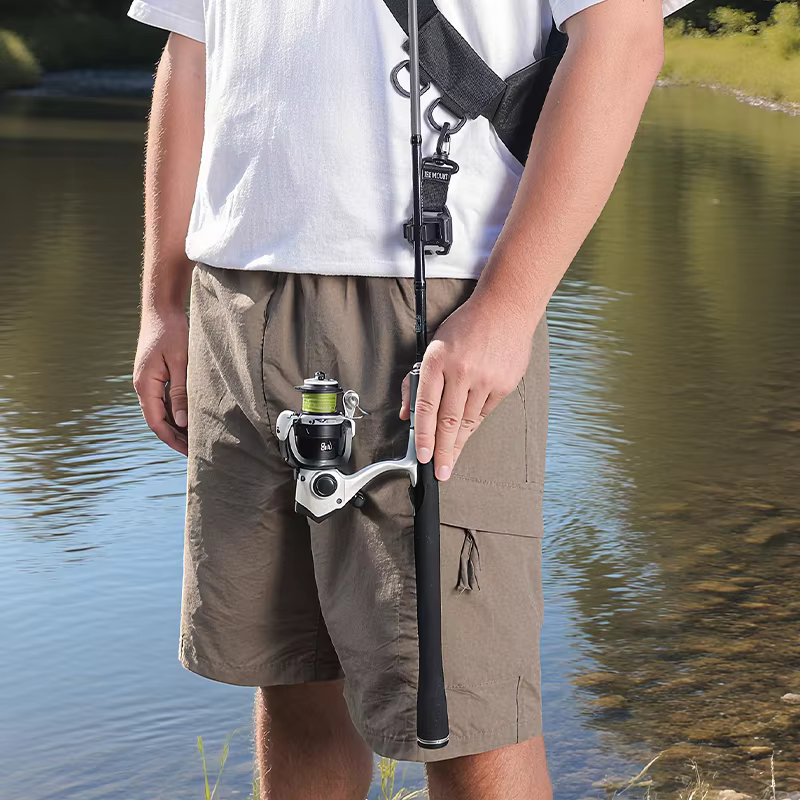 Clip de canne à poisson à sangle réglable multifonctionnelle d'extérieur avec boucle, accessoire de matériel de pêche Durable pour la pêche à la ligne