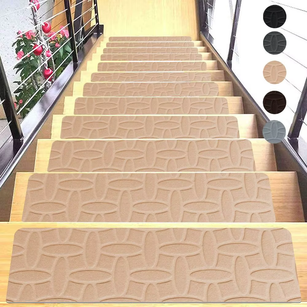 Nouveau tapis d'escalier auto-adhésif antidérapant 76x20cm, tapis de marche d'escalier, tapis de sécurité souple à rayures, tapis de porte, décoration intérieure