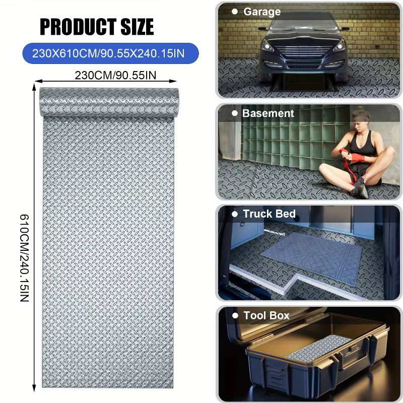 Tapis de sol en PVC, tapis de garage pour aide au stationnement, tapis de protection antidérapant pour entrée d'hôtel et d'usine