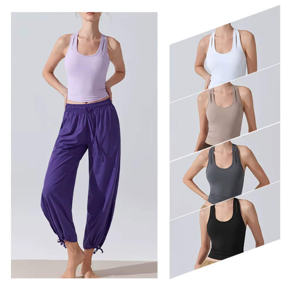 Débardeur de sport antibactérien pour femmes, sensation nue, coussinets amovibles, col en U, dos nageur, soutien-gorge de Yoga, coupe cintrée, haut d'entraînement pour la course à pied et la salle de