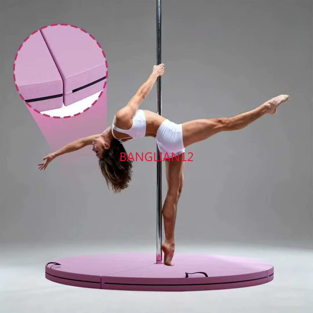 Tapis de yoga/gymnastique/pole dance, tapis rond pliable en PVC anti-chute