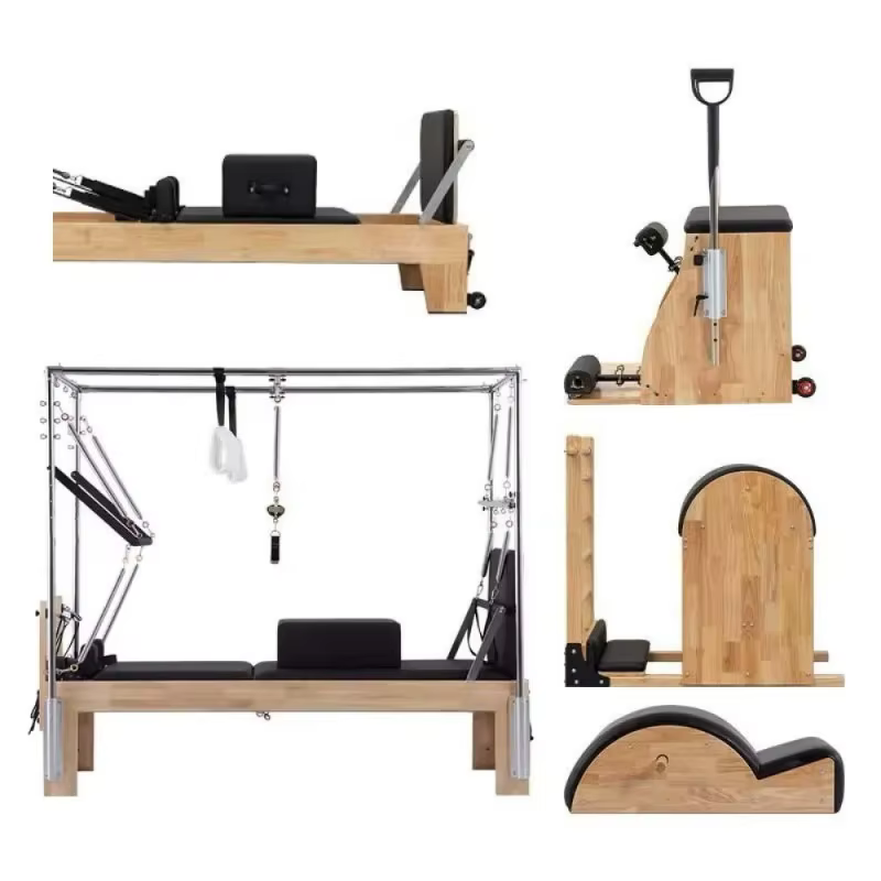 Tour de Pilates portable de luxe 3-en-1 avec ressorts et revêtement en cuir microfibre pour studio