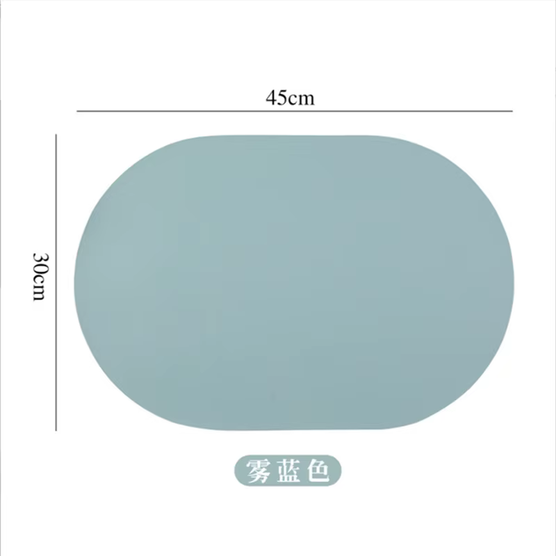 Set de table ovale en cuir PU couleur unie 30x45CM, style nordique, imperméable et résistant à l'huile, pour table à manger occidentale