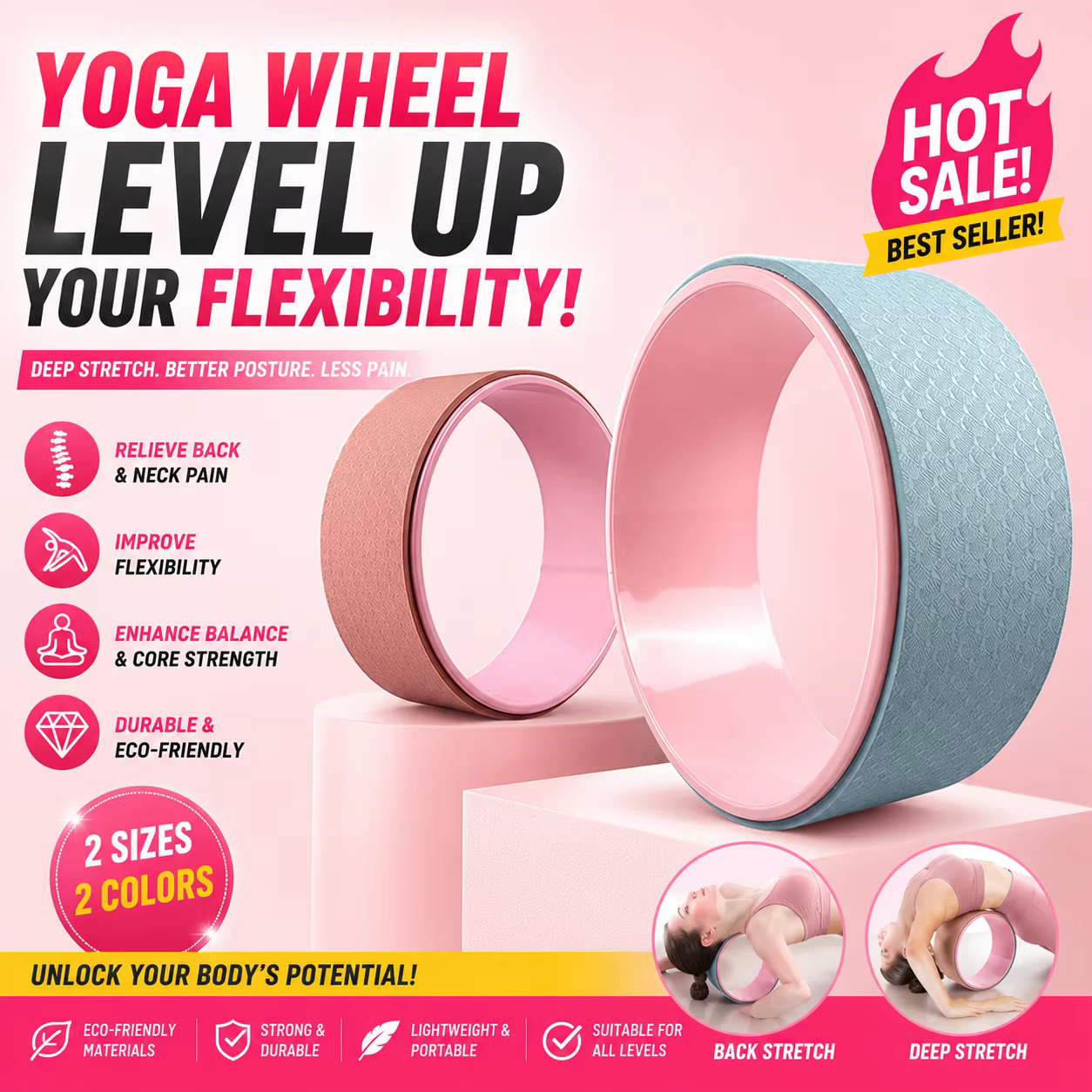 Roue de yoga pour l'ouverture dorsale