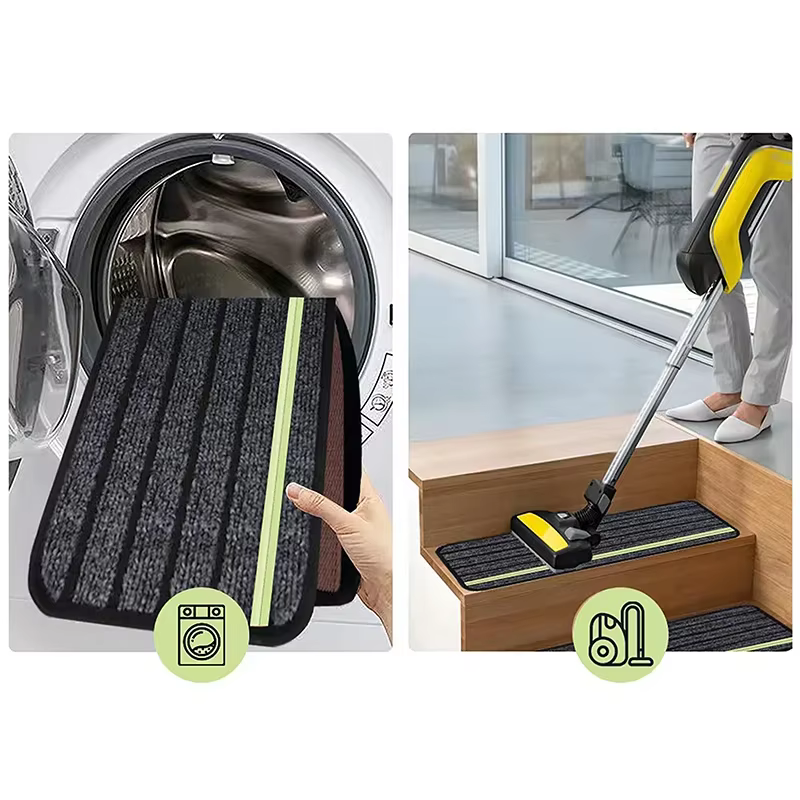 Ensemble de tapis de camping-car, tapis de porte de camping-car anti-poussière et antidérapant avec bandes réfléchissantes