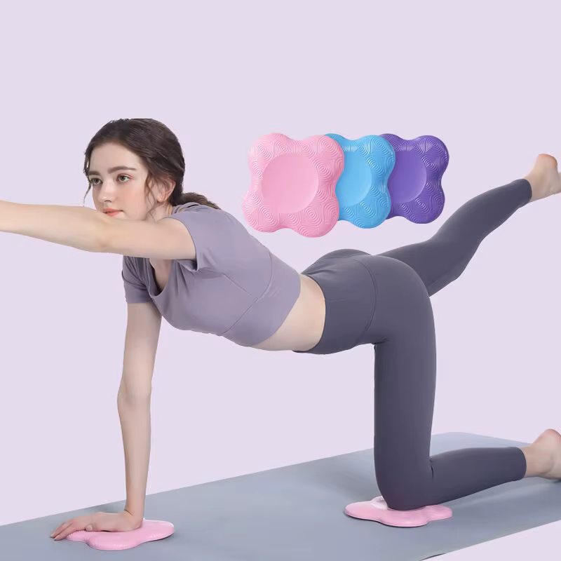 Genouillère de Pilates, 2 pièces, protection du poignet et des mains, tapis de Yoga antidérapant, couleur unie, mousse TPE souple, Support plat, accessoires de Fitness