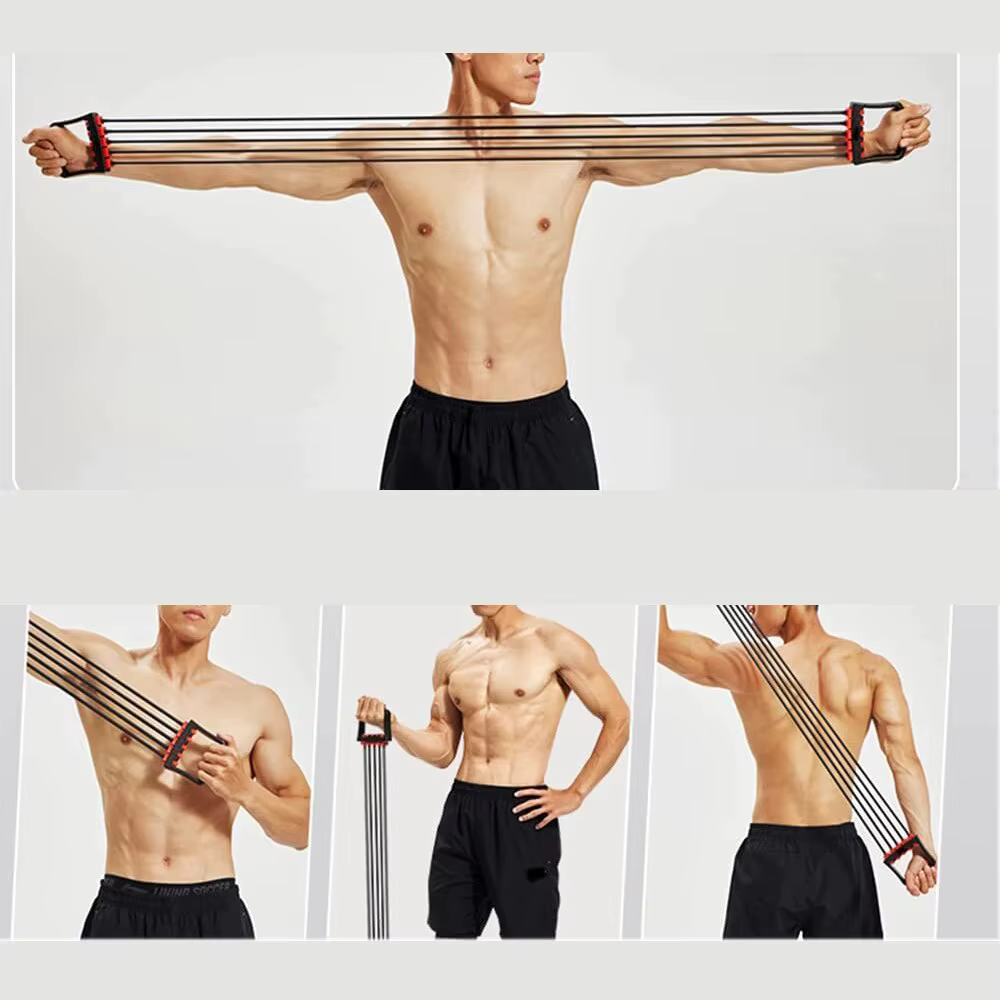 Ensemble d'entraînement complet du corps – Extenseur de poitrine avec 5 bandes de résistance amovibles pour Pilates