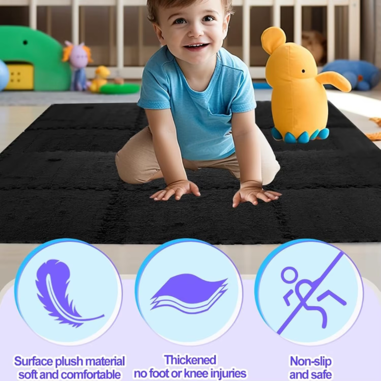 10/20 pièces de tapis de sol en mousse épaisse pour bébé, Puzzle doux et antidérapant, tapis de jeu pour bébé, adaptés à la décoration de la maison
