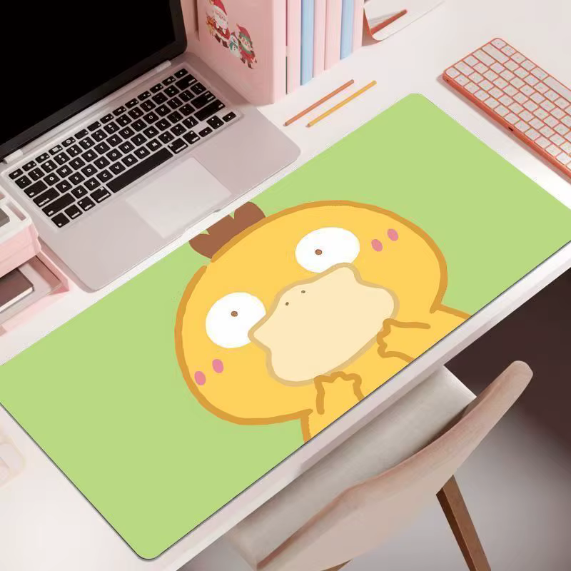 Tapis de souris dessin animé Pokémon 60x30cm, extra large, tapis de bureau avec bords cousus, tapis de clavier et de souris pour jeux, universel antidérapant