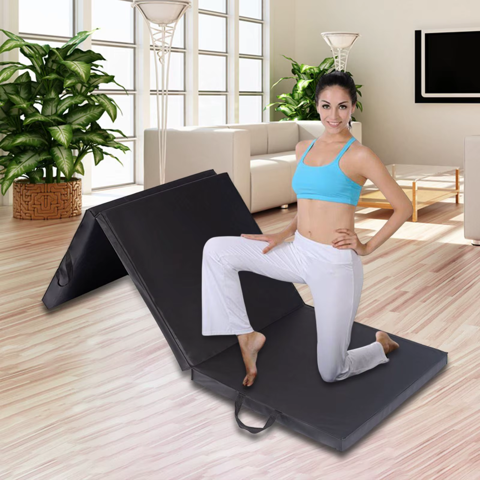 Tapis d'exercice pliable pour la maison et la salle de sport