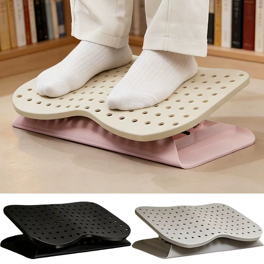 Repose-pieds ergonomique sous le bureau, base antidérapante, 6 niveaux, repose-jambes confortable et respirant pour chaise de bureau