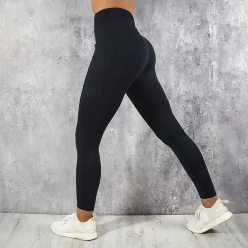 Yoga Fitness femmes Leggings taille haute collants avec poche gymnastique entraînement course extensible Sexy bout
