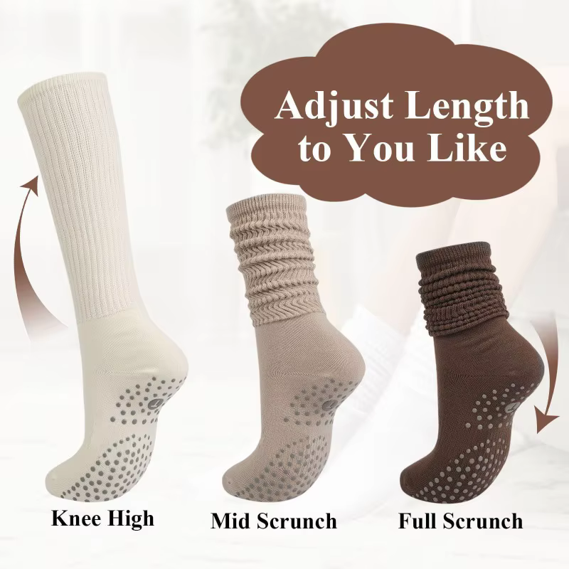 1 paire de chaussettes de sol antidérapantes en Silicone pour femmes