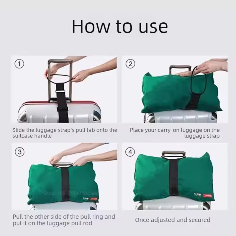 Sangle élastique pour bagages, sangle réutilisable polyvalente, accessoires de voyage simples pour valises, sangle de fixation pour bagages