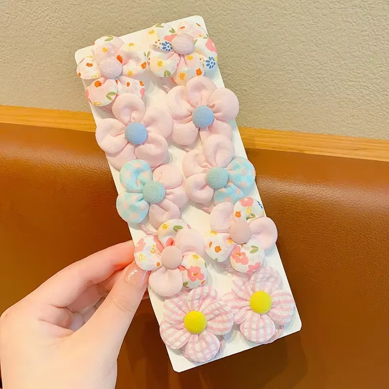 10 pièces/ensemble nouveau bébé fille couleurs mignonnes fleur bandes de cheveux élastique pour queue de cheval enfants chouchous doux en caoutchouc enfants accessoires de cheveux