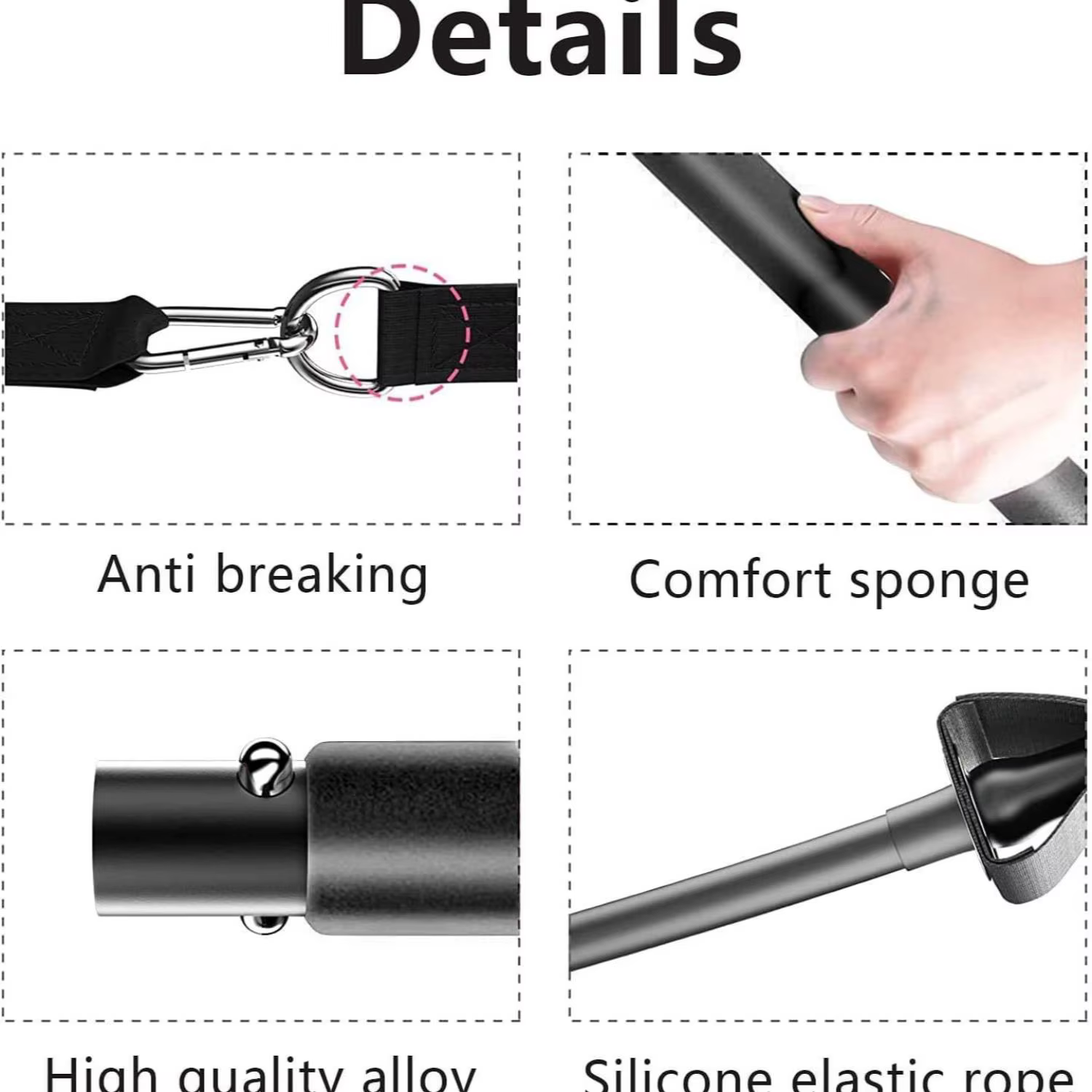 Kit de barre de Pilates avec bandes de résistance réglables