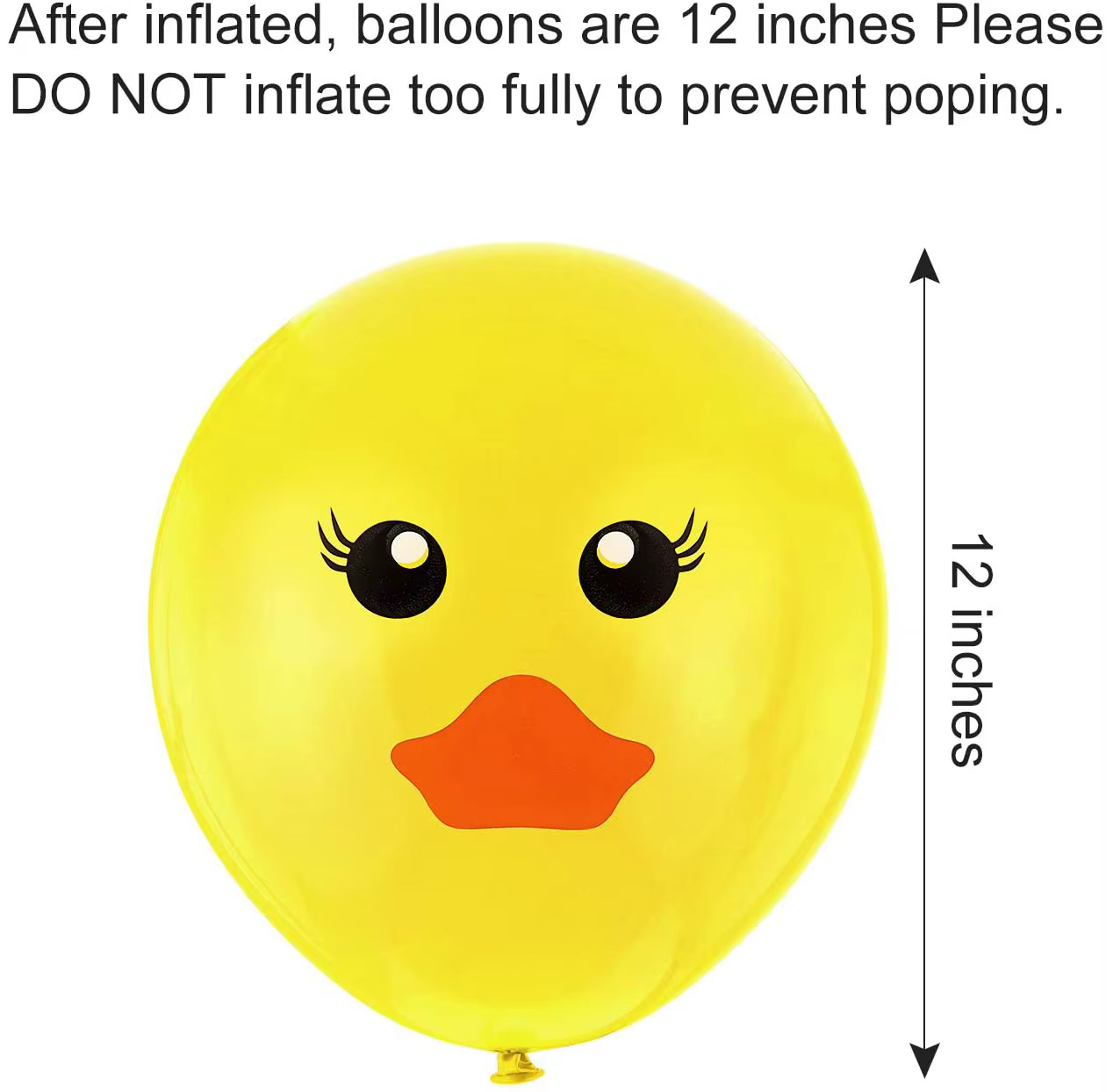60 pièces ballons en latex de canard jaune ballons imprimés de canard de dessin animé pour la décoration de fête d'anniversaire de mariage réception-cadeau pour bébé, 12 pouces