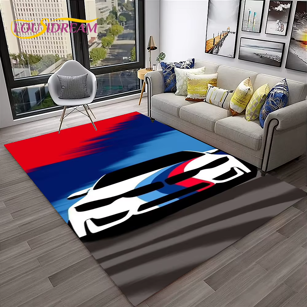 Tapis de voiture de course de sport Lea pour la maison, le salon, la chambre à coucher, la salle de jeux, le canapé, les virus de porte, la zone de jeu des enfants, les polymères de sol non ald