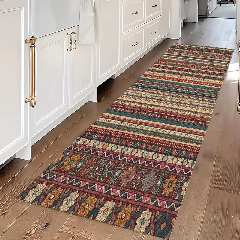 Tapis de couloir vintage ethnique tribal