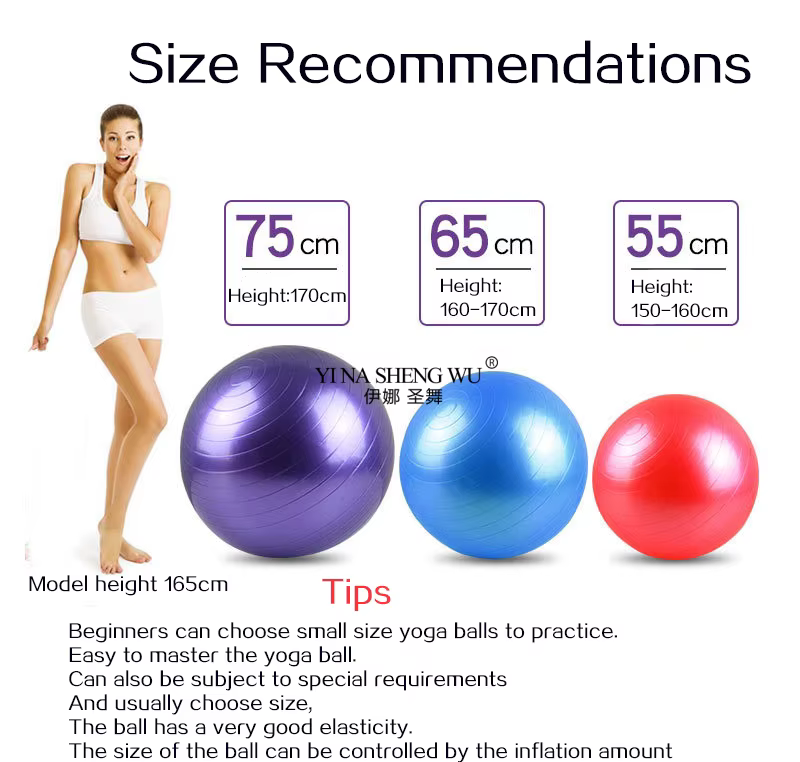 55-75cm balle de Yoga exercice gymnastique Fitness Pilates