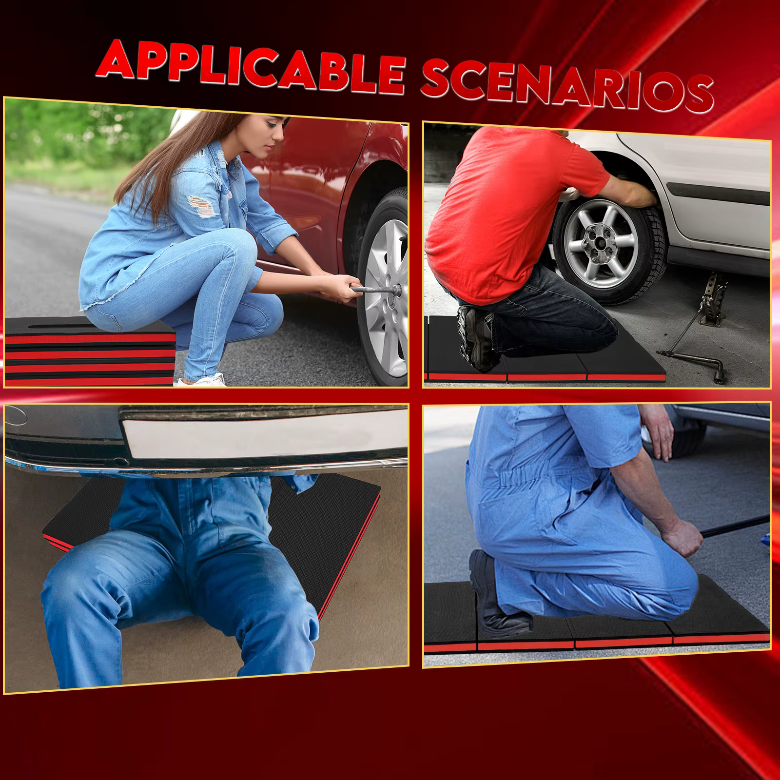 Tapis à genoux pliable en mousse EVA, pour Garage, mécanicien, travail, tapis épais imperméable, outil de protection pour le jardinage et la réparation automobile