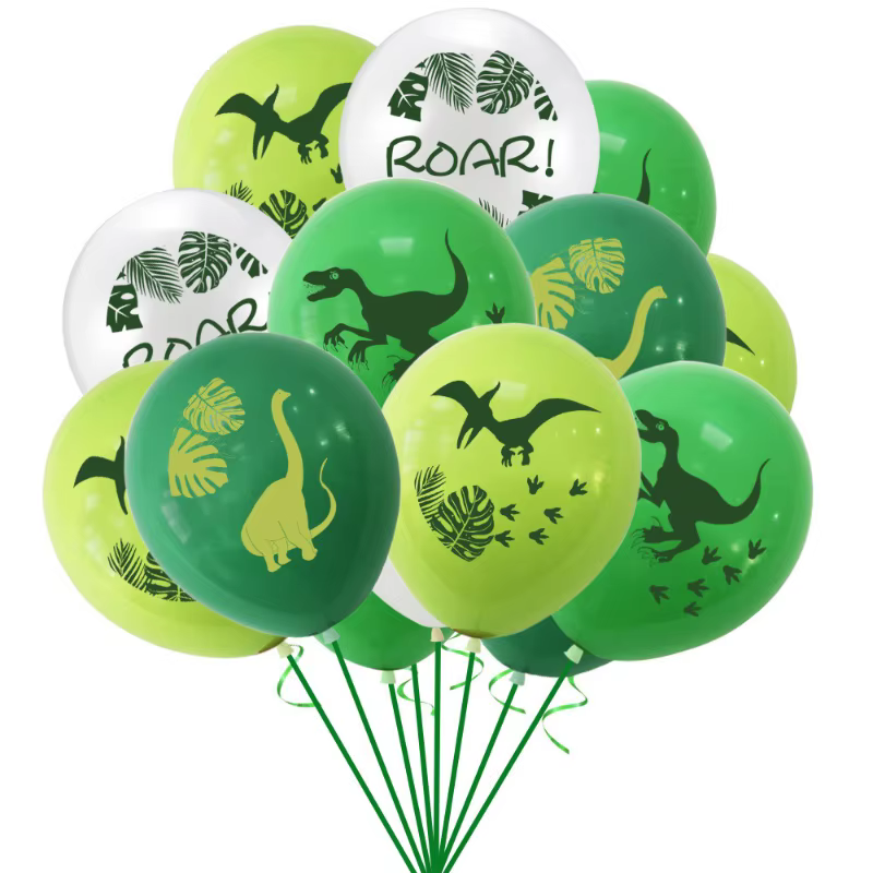 Ballon de décoration d'anniversaire dinosaure, ballon en aluminium 3D dinosaure debout, ensemble de ballons numérotés de dessin animé 1-9 pour fournitures de fête enfant garçon