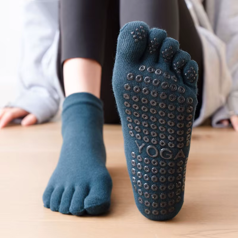 Pilates danse gymnastique Yoga chaussettes coton cinq doigts antidérapant