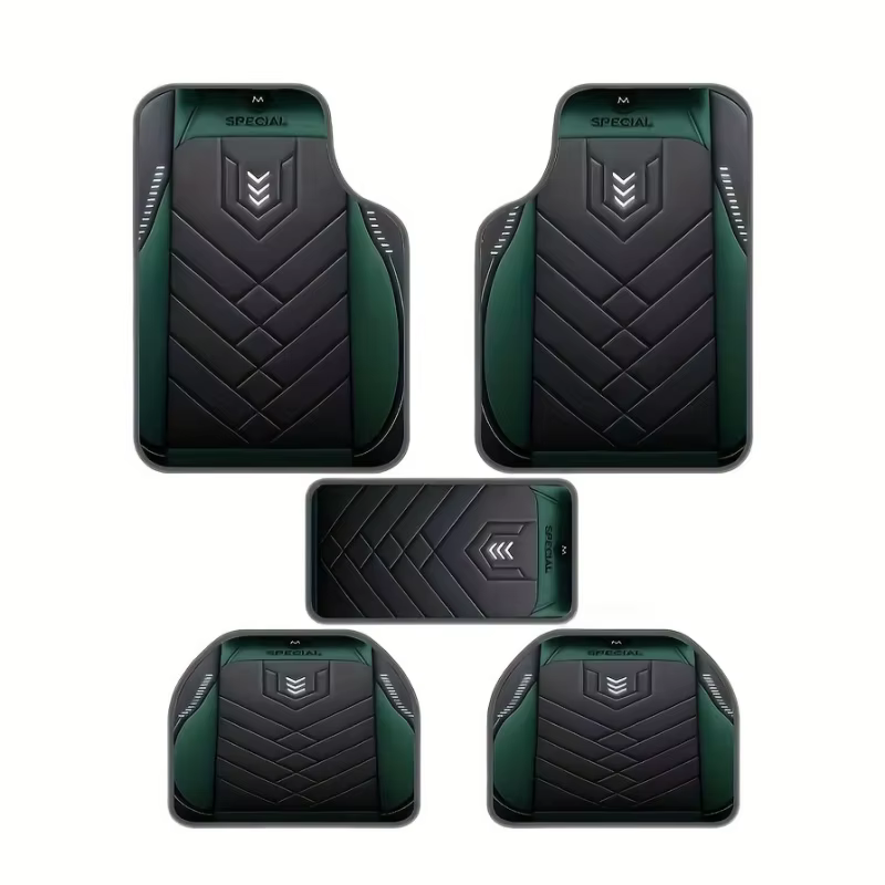 Tapis de sol de voiture 5 pièces-tapis de sol anti-salissure et résistant à l'usure, adapté à la plupart des véhicules, polyester durable, convient pour un usage domestique et en voiture