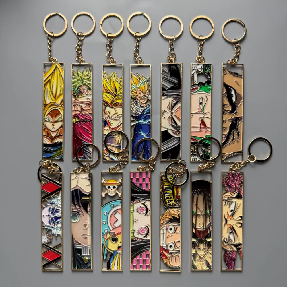 Anime métal évider porte-clés mignon Jet Manga broderie mode porte-clés bijoux accessoire porte-clés cadeau Fans d'anime
