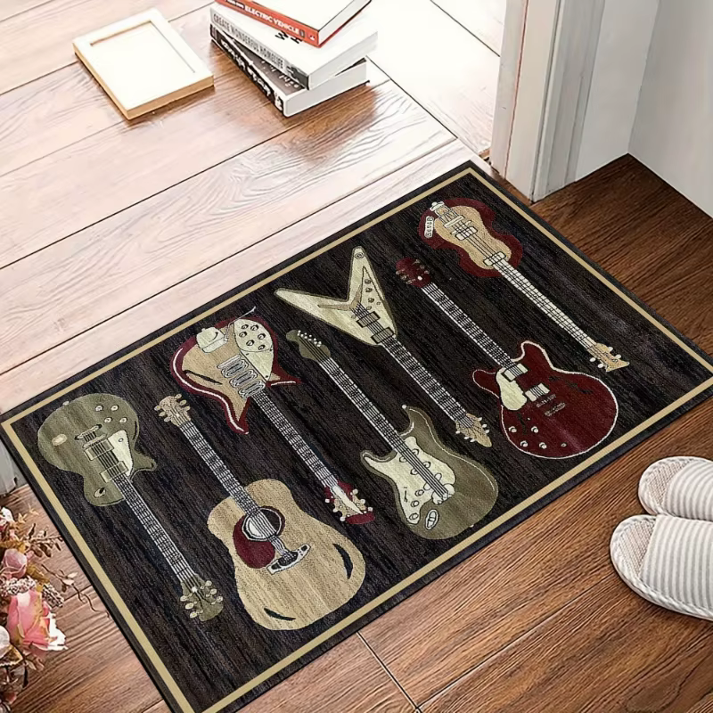 JEPattern-Tapis de sol en forme d'instruments de musique, pour salon, couloir, porte, porche, décor de maison, 1 pièce