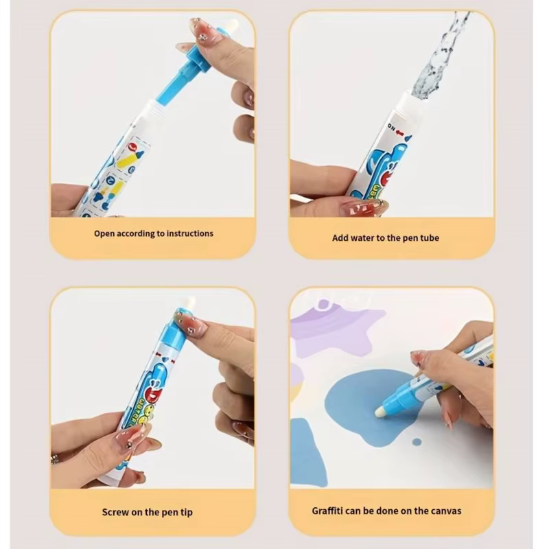 Tapis de dessin à l'eau magique 100x80CM, gribouillage à colorier avec stylos magiques réutilisables, planche de peinture Montessori, jouets éducatifs, cadeaux pour enfants