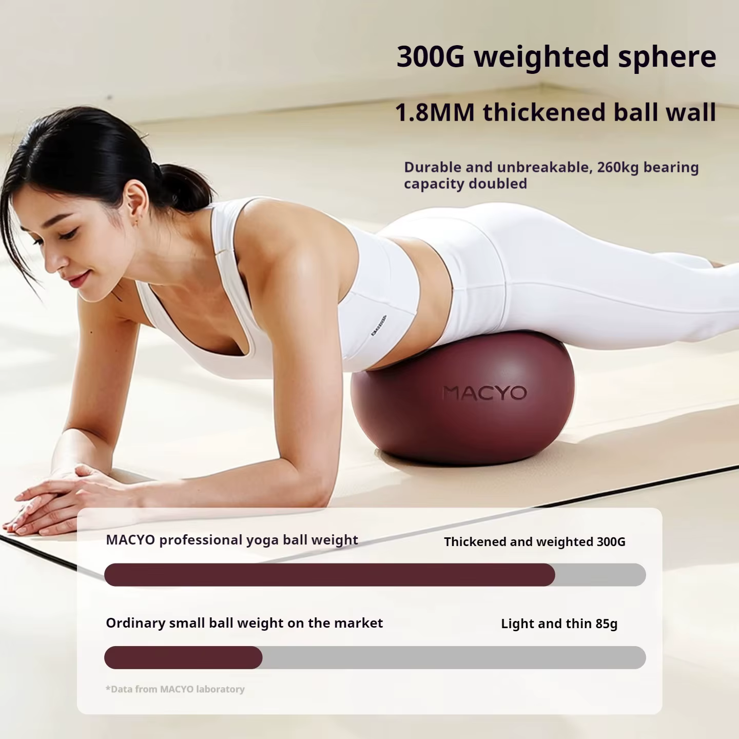 Ballon de Pilates et de Yoga Mini 25 cm en PVC Écologique pour la Récupération Post-partum