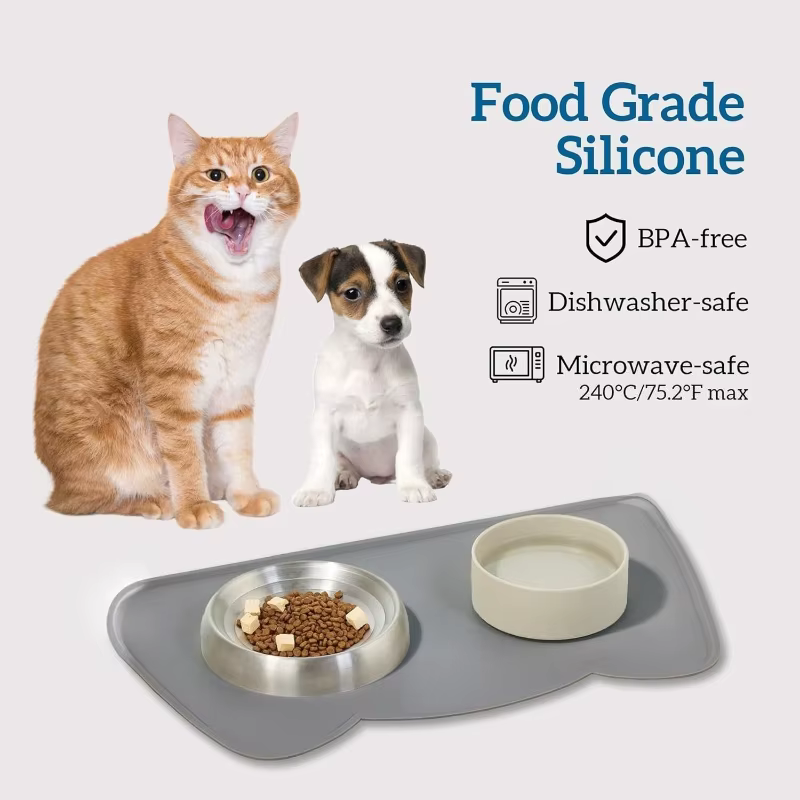 Tapis en Silicone Anti-sale, facile à nettoyer, pour chats et chiens, résistant à l'eau et aux fuites, antidérapant, produit pour animaux de compagnie