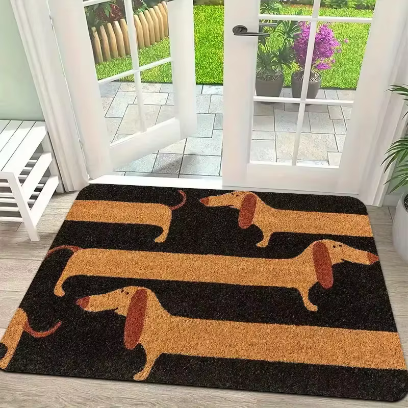 Tapis de porte antidérapant à thème chien, tapis de sol pour animaux de compagnie, idéal pour décorer les tapis, pour les passionnés de chiens, pour la porte d'entrée, la terrasse, le porche