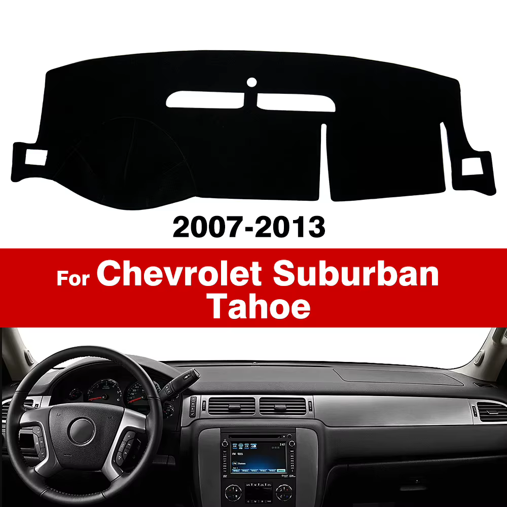 Couverture de tableau de bord de voiture pour Chevrolet Suburban Tamangez, Avalanche, Silverado, GMC, Yukon, Sierra, 2007-2013, 08, 09, 10, 11, 12, Polymères, Tapis, Prada Board Cover