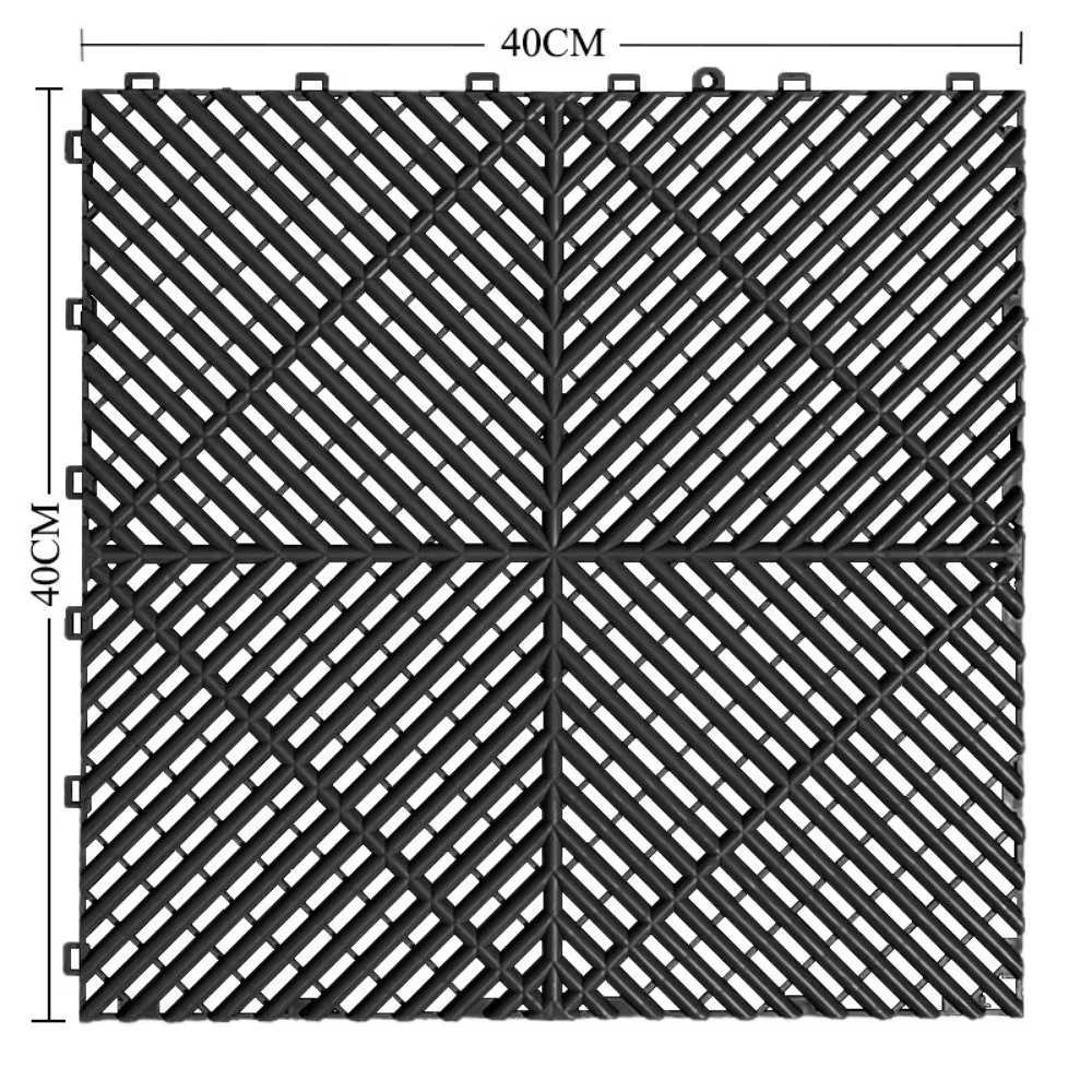 Dalles de garage antidérapantes et imperméables 400x400x18mm, dalles de garage en plastique emboîtables, tapis de drainage pour stationnement de voitures et atelier