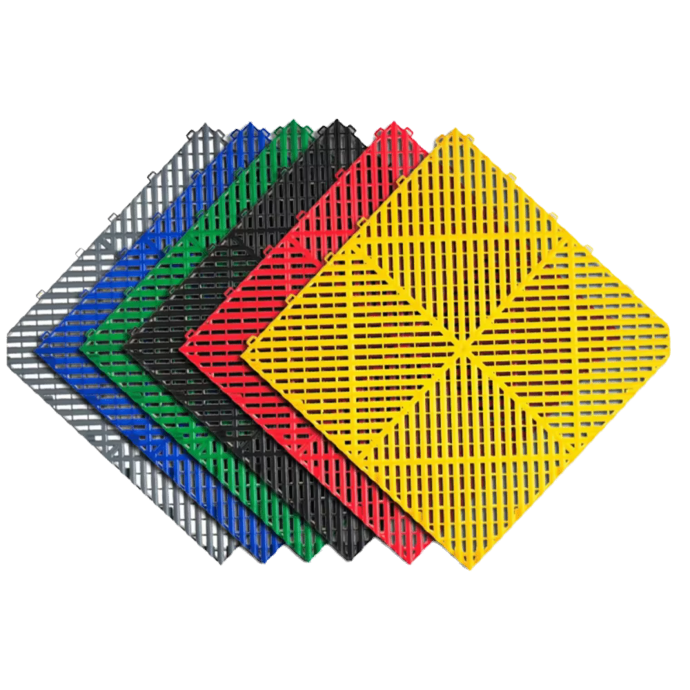 Dalles de garage antidérapantes et imperméables 400x400x18mm, dalles de garage en plastique emboîtables, tapis de drainage pour stationnement de voitures et atelier