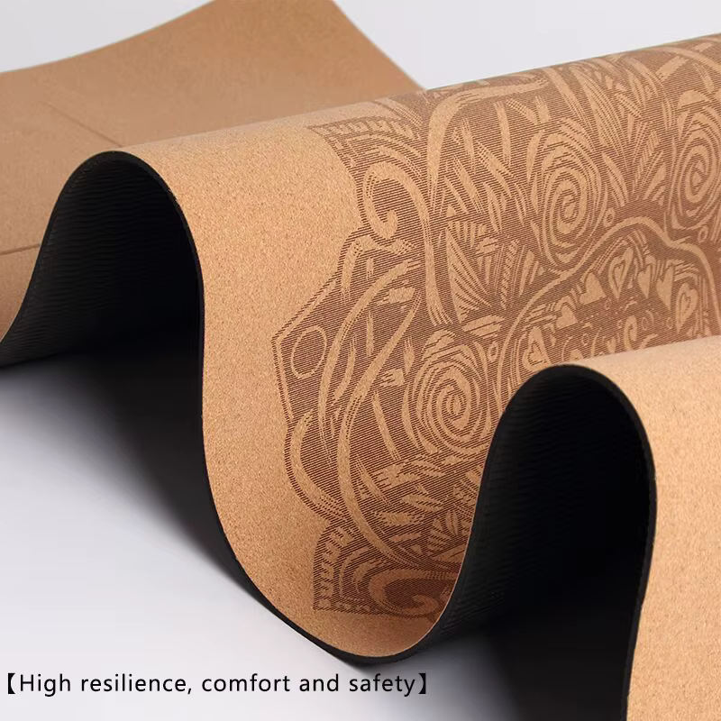 Tapis de yoga en liège écologique de 6 mm d'épaisseur pour débutants