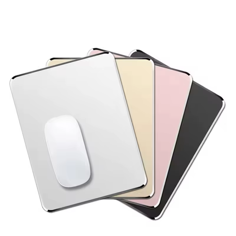 Tapis de souris en métal aluminium, fin, lisse, mat, antidérapant, imperméable, contrôle rapide et précis, pour le bureau et la maison