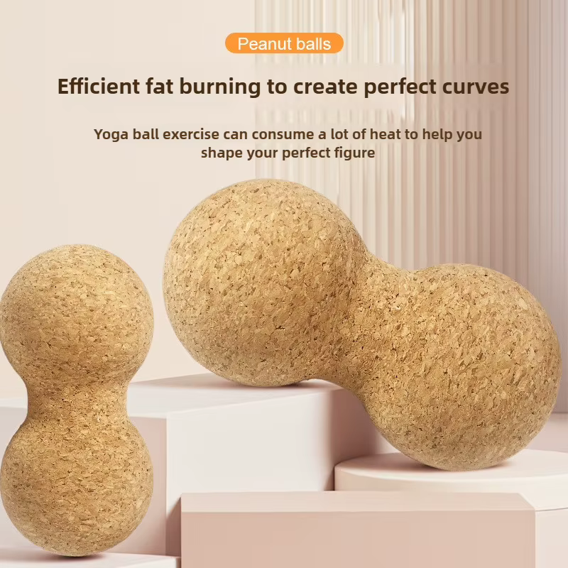 Boule de massage en liège et cacahuètes