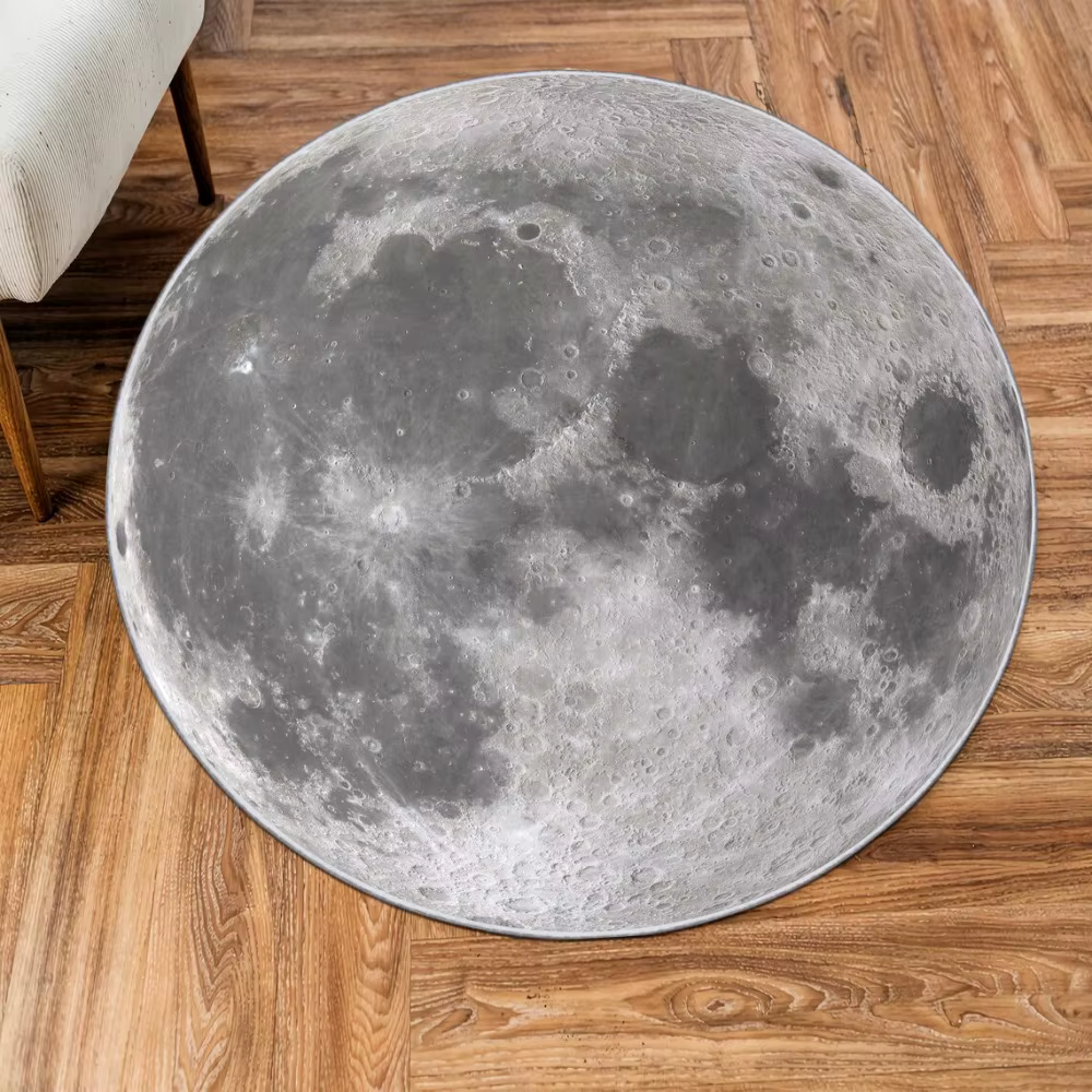 Tapis rond terre lune chambre canapé salon tapis de chevet tapis doux décoration de la maison salon café chaise tapis de sol